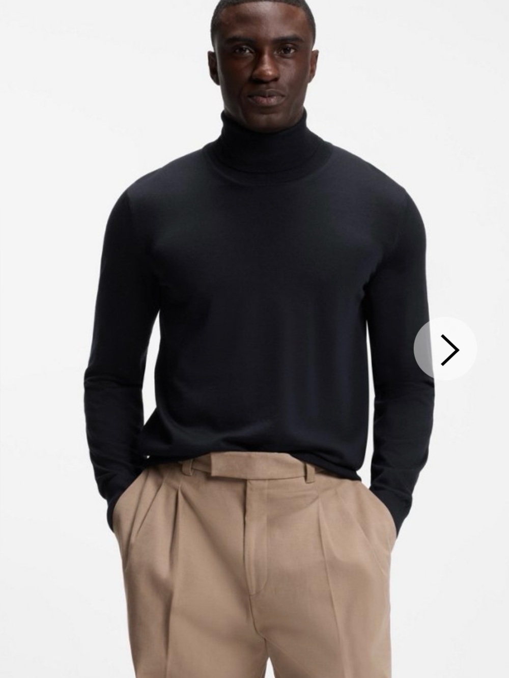 BOSS Hugo Boss Men's Black 100% Virgin Wool Fine Knit Turtleneck Sweater Sz XXL
